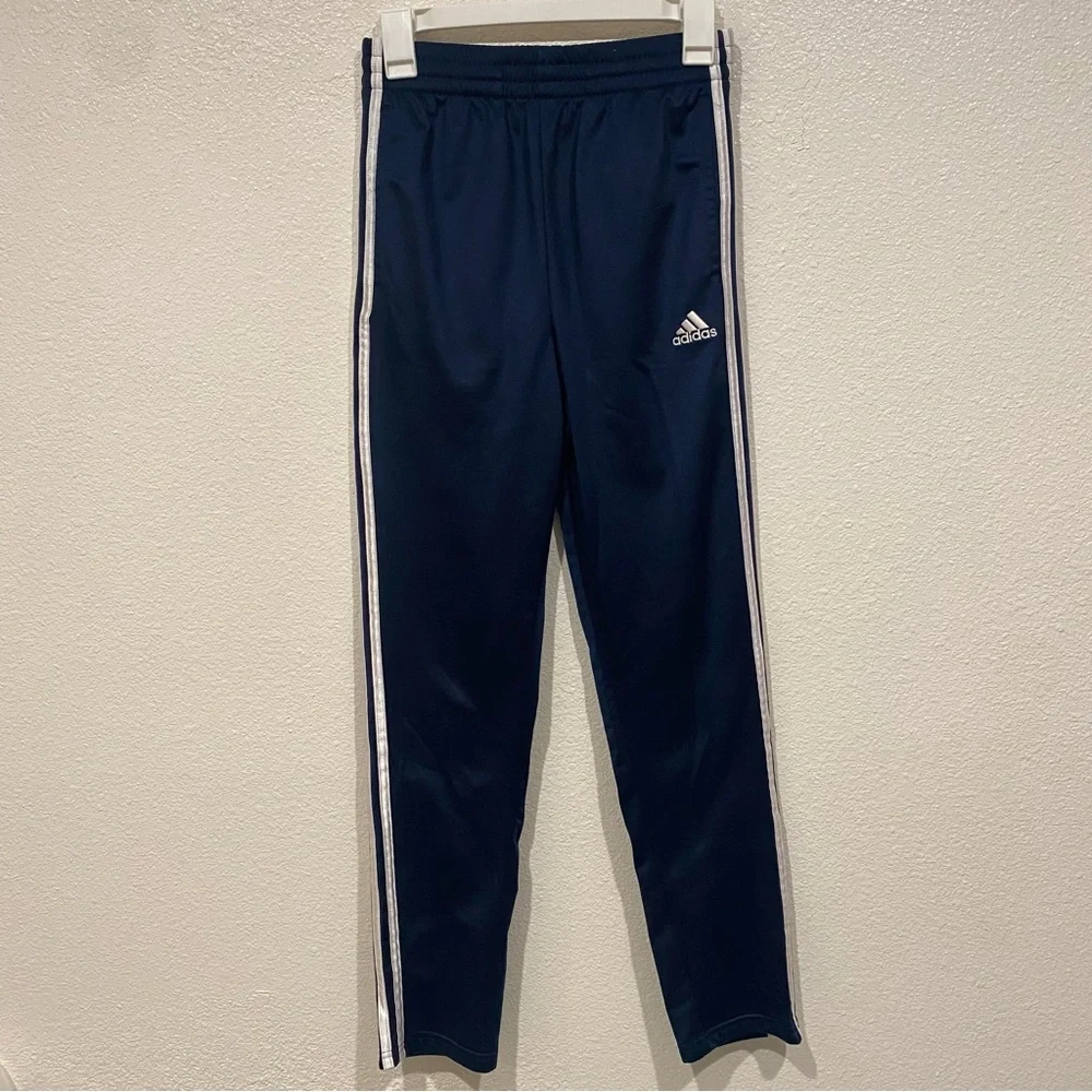 Kids Adidas Girls Blue 3 Stripe Straight Leg Track Pants XL 14/16